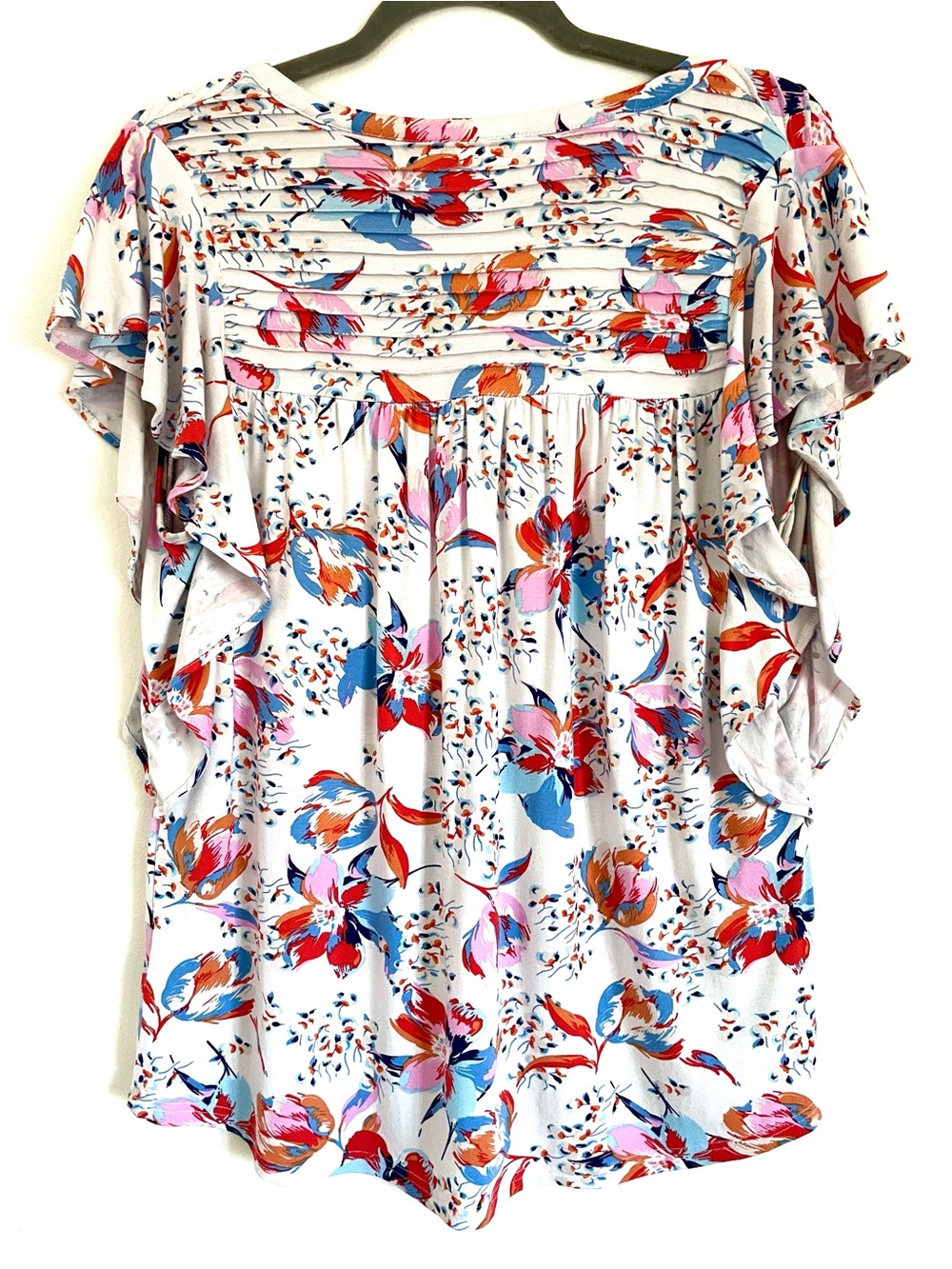 Anthropologie Meadow Rue Ridged Yoke Tee Size M Boho Floral Summer - Picture 5 of 11